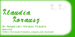 klaudia korausz business card